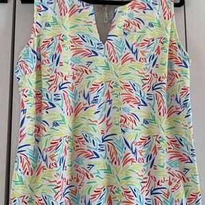 Lulu B Women’s XL Multicolor Abstract Sleeveless Top Golf Resort Travel